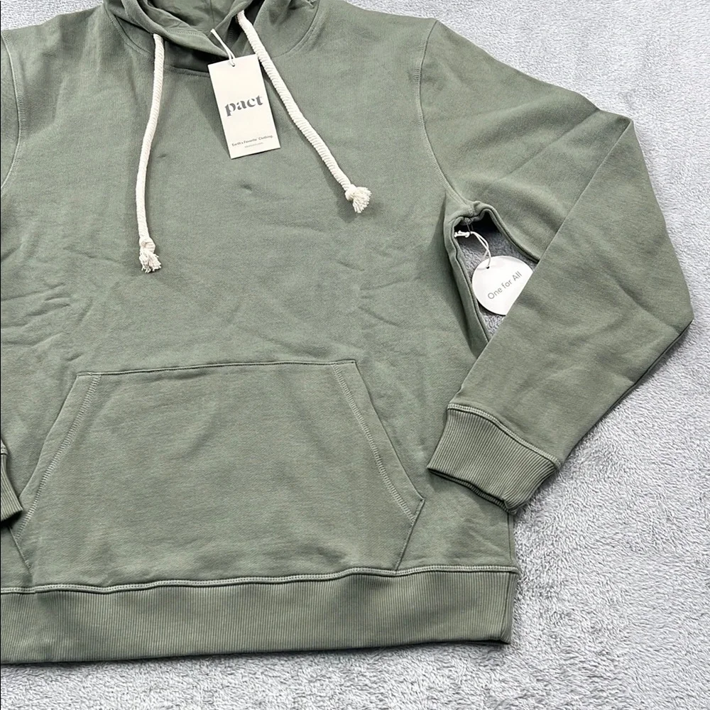 NEW PACT M 100% Organic Cotton Unisex One For All Pullover Caper Hoodie - Picture 2 of 12